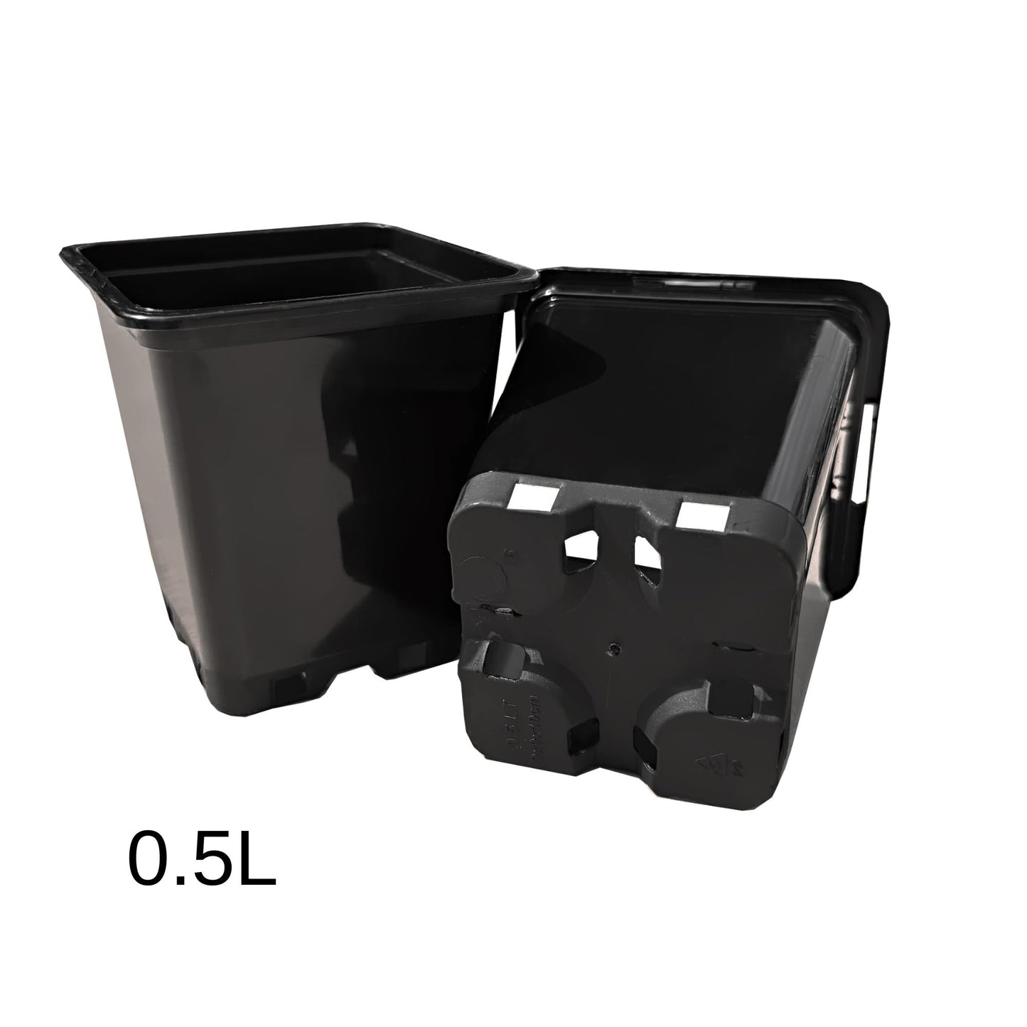 0.5L nursery starter square plastic pot – compact and durable container for seedlings or young plants