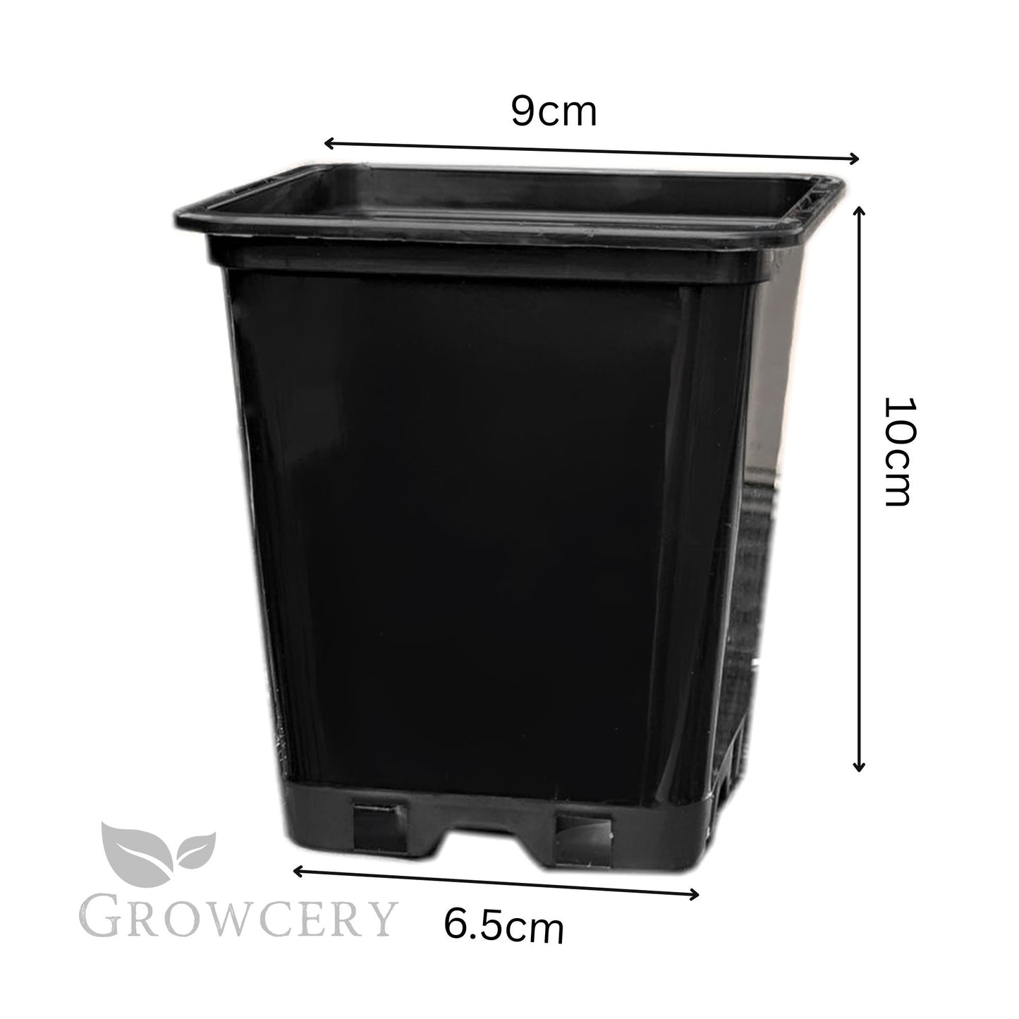 0.5L square plastic plant pot with 9cm width and 10cm height – heavy-duty material for strong root support and easy transplanting