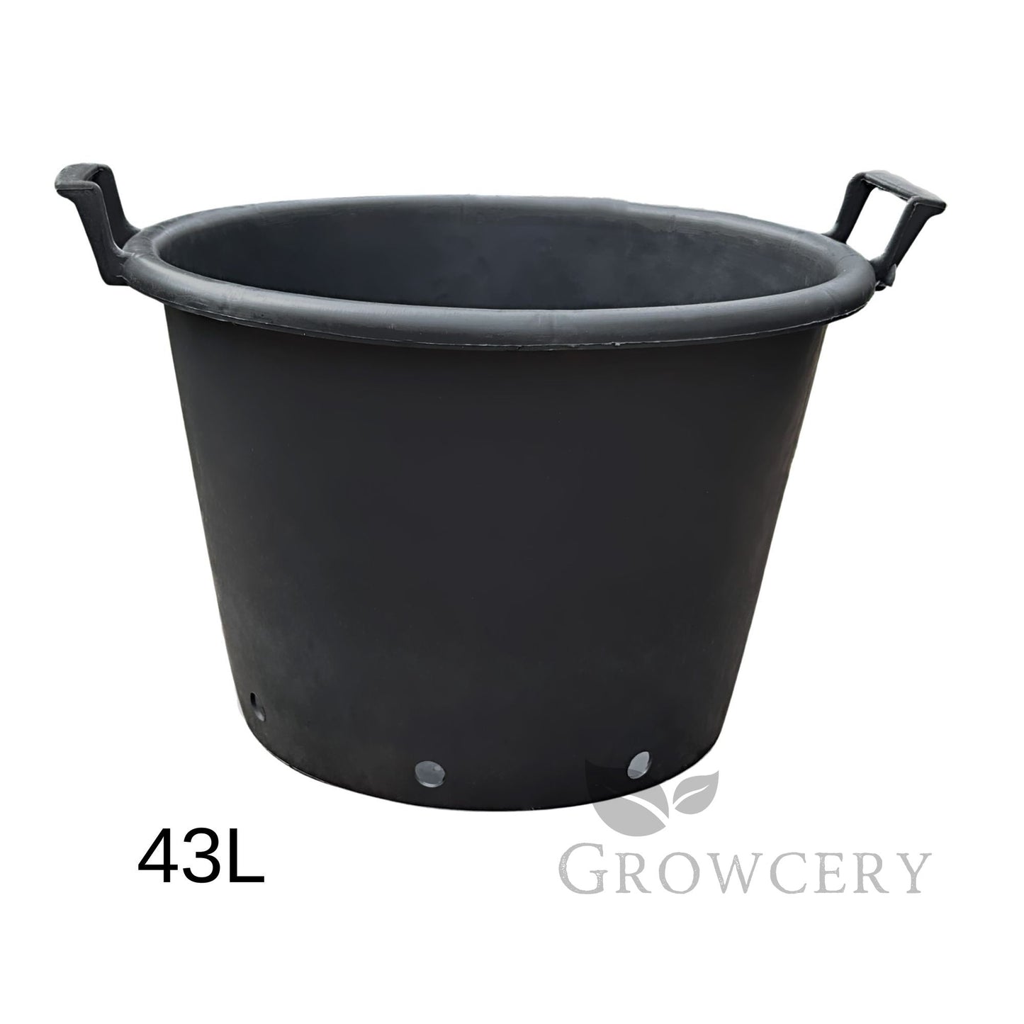 43L plastic plant pot with side handles – premium heavy-duty container for outdoor gardening and greenhouse use