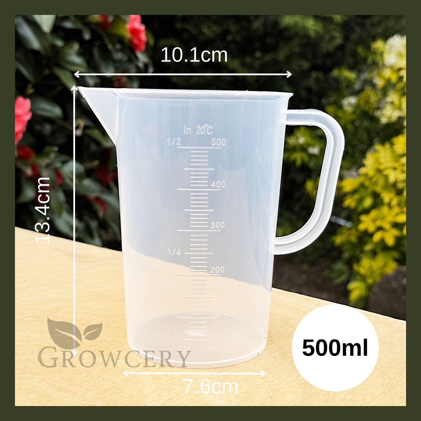 Durable 500 mL BPA-free Tritan measuring jug with easy-pour spout and embossed metric and imperial scale