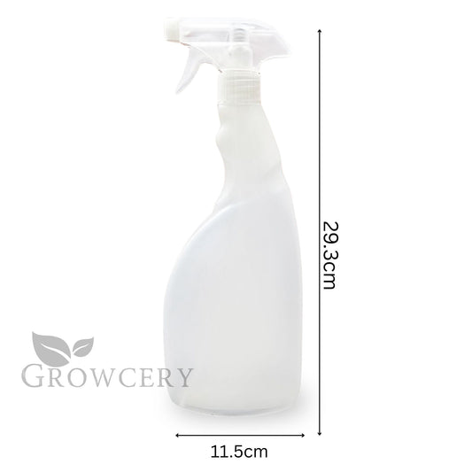 750 ml plant mister showing 29.3 cm height and 11.5 cm base dimensions on white background