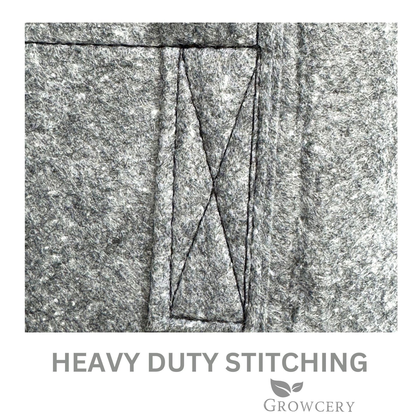 Growcery Grey Fabric Grow Bags – Heavy-Duty Stitching for Durability in Outdoor Gardening