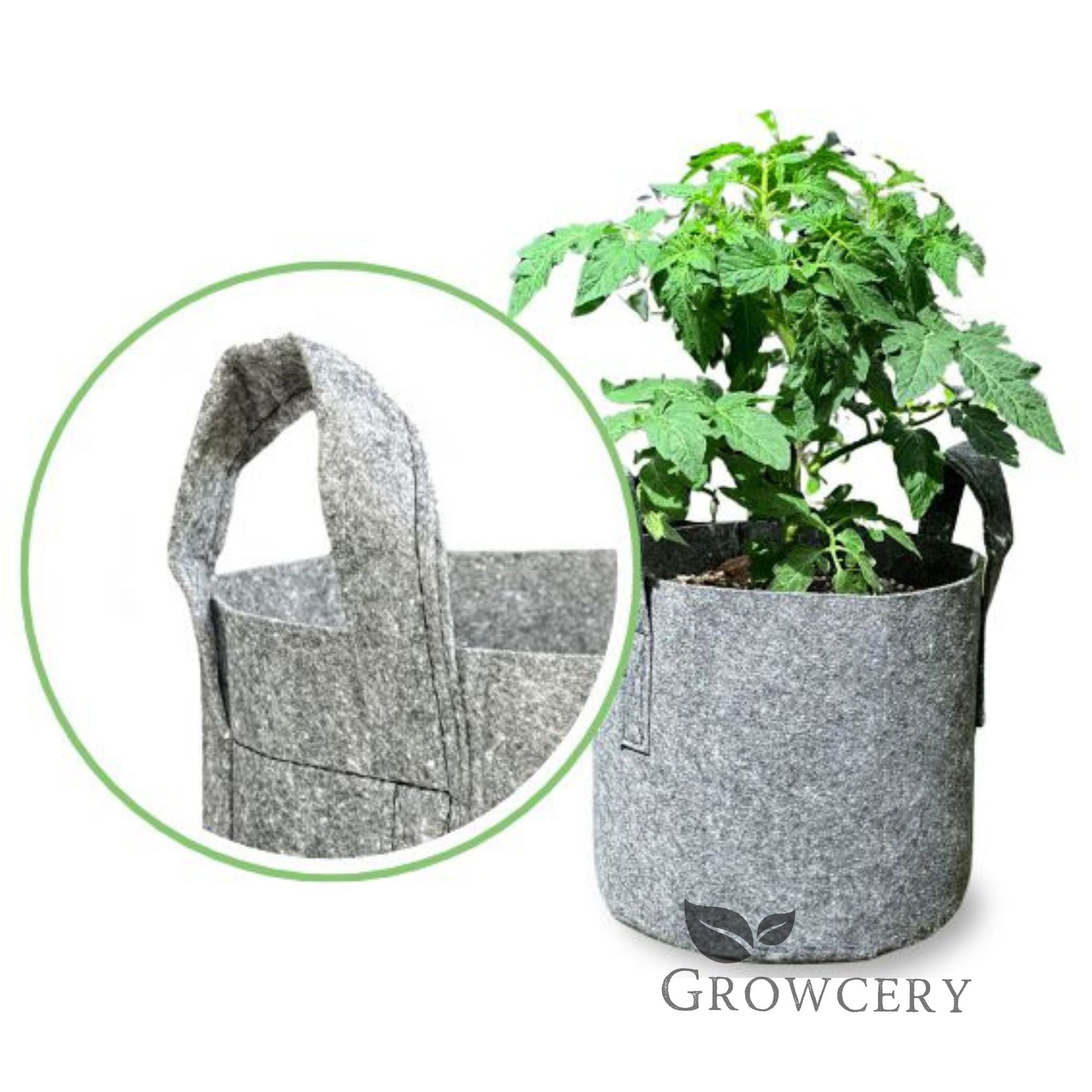 Growcery Fabric Grow Bags – Sturdy Handle for Easy Transport and Repositioning in Gardens