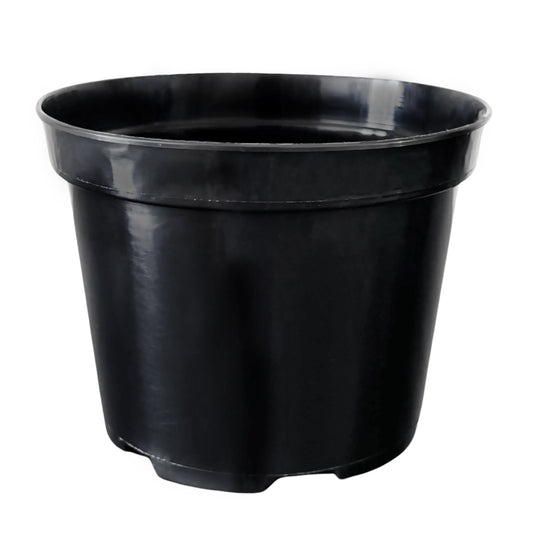 Durable black round plant pot for indoor and outdoor use