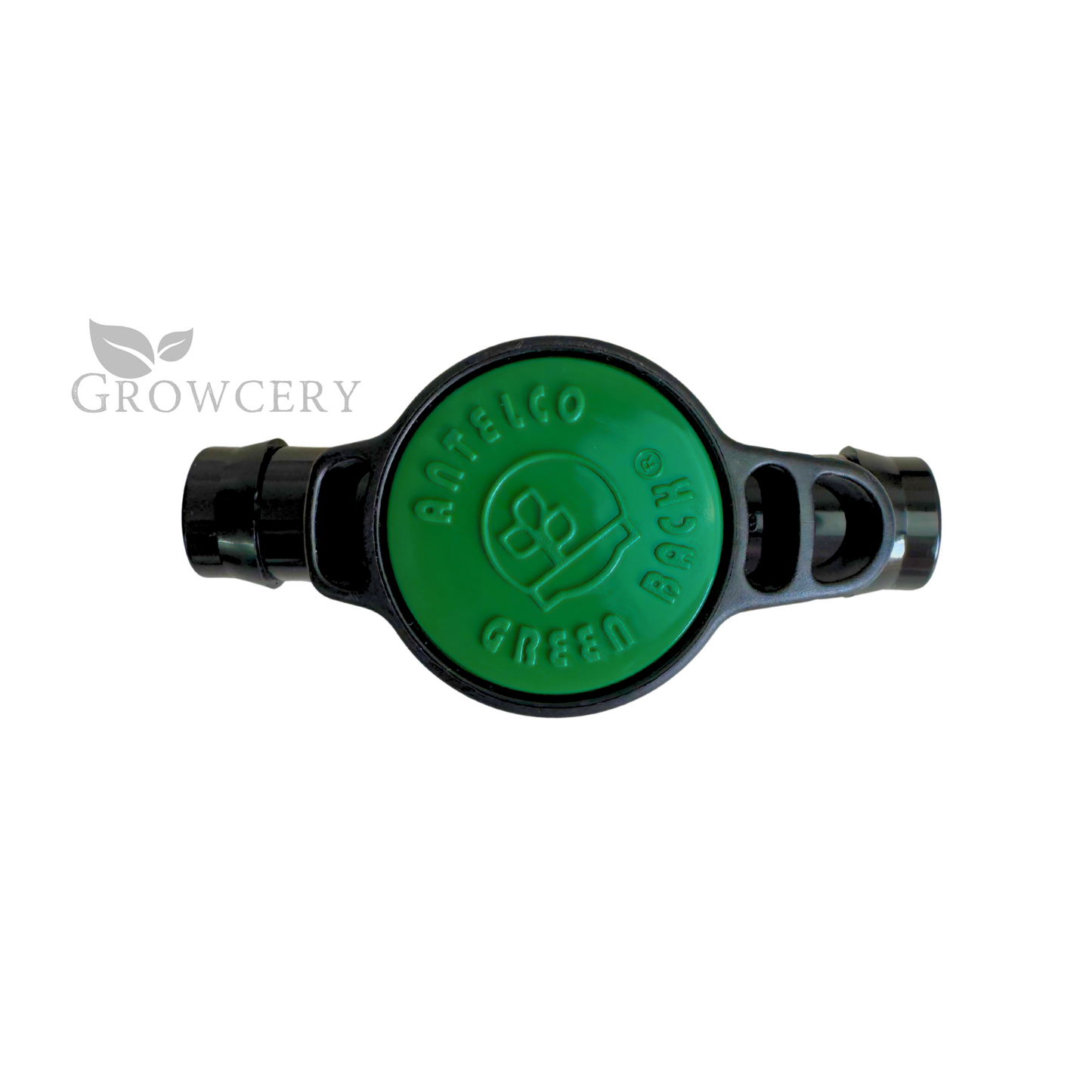 Irrigation inline valve with green top for drip system water control