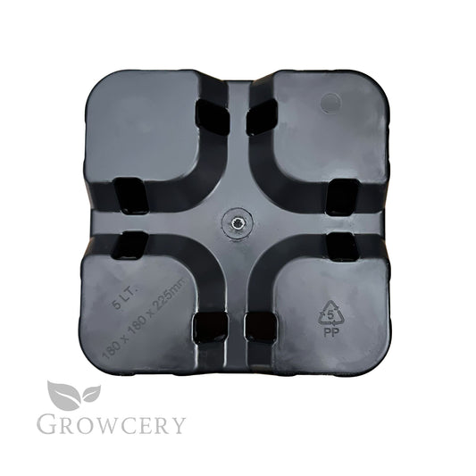 Square nursery pot base with advanced drainage slits – promotes healthy roots and prevents overwatering