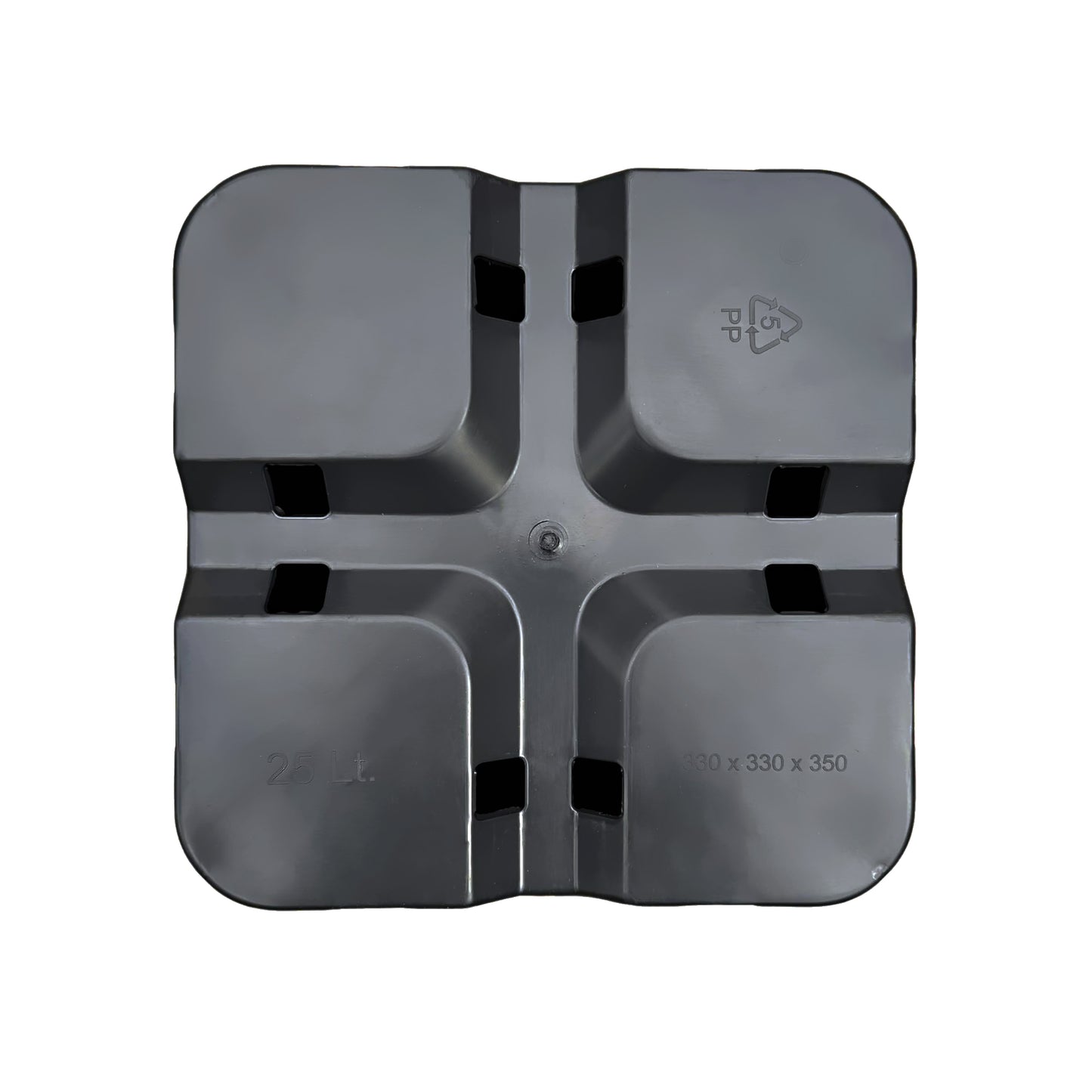 Square nursery pot base with advanced drainage slits – promotes healthy roots and prevents overwatering