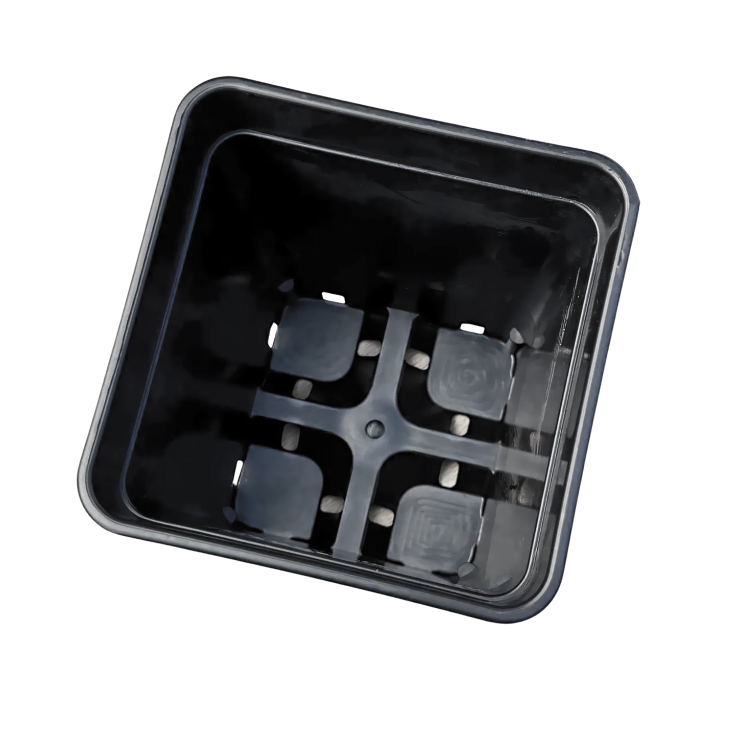 Top view of 25L heavy-duty square pot – internal grid base design for superior drainage and airflow