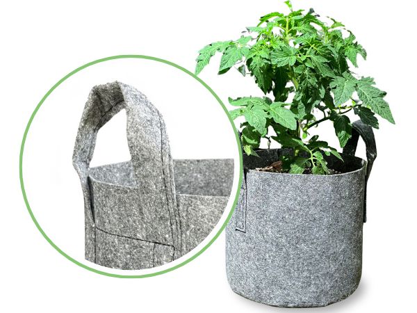 Growcery Fabric Plant Growing Bags, 8L, 12L, 16L, 20L Nonwoven Fabric Breathable Grow Bags Heavy Duty Thickened Root Aeration Garden Pots with Strap Handles, for Flowers and Vegetables