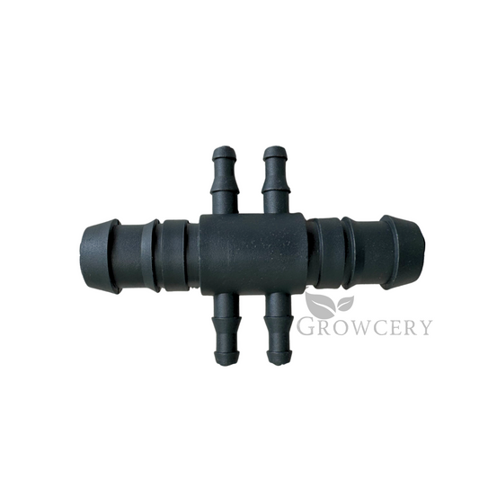 13mm to 4mm double cross connector for drip irrigation systems