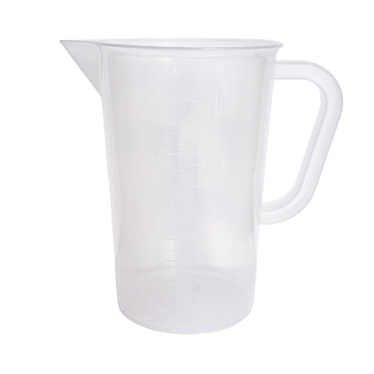 1L plastic measuring jug with handle and clear metric scale – durable, BPA-free container for liquid measuring in gardening and kitchen use