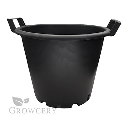 30L heavy-duty round plastic plant pot with strong side handles – ideal for large vegetables, flowers, and trees