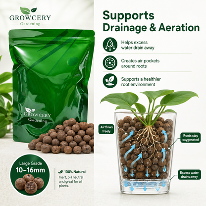 Growcery Lightweight LECA Clay Pebbles 10–16mm