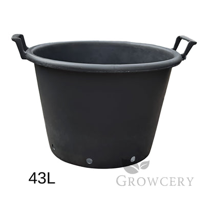43L plastic plant pot with side handles – premium heavy-duty container for outdoor gardening and greenhouse use