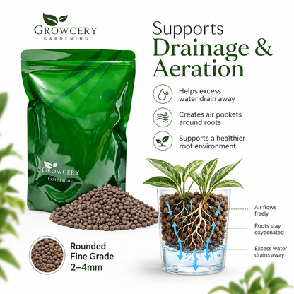 Growcery Rounded Fine Grade LECA Clay Pebbles 2–4mm