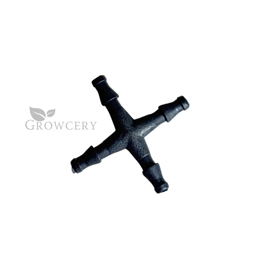 4mm drip irrigation barbed cross connector for garden and greenhouse systems