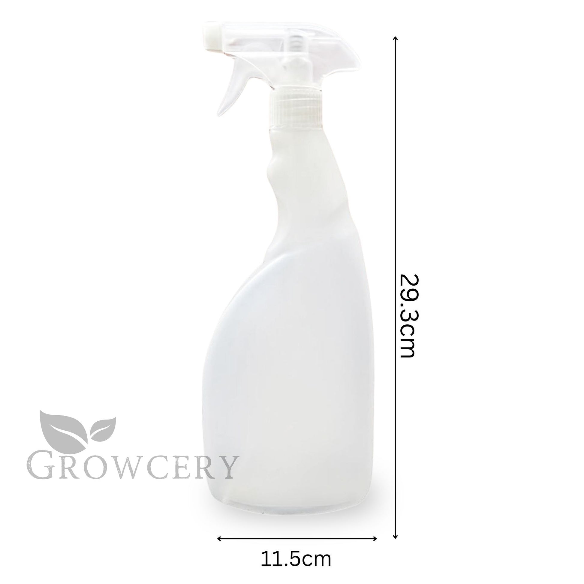 750 ml plant mister showing 29.3 cm height and 11.5 cm base dimensions on white background