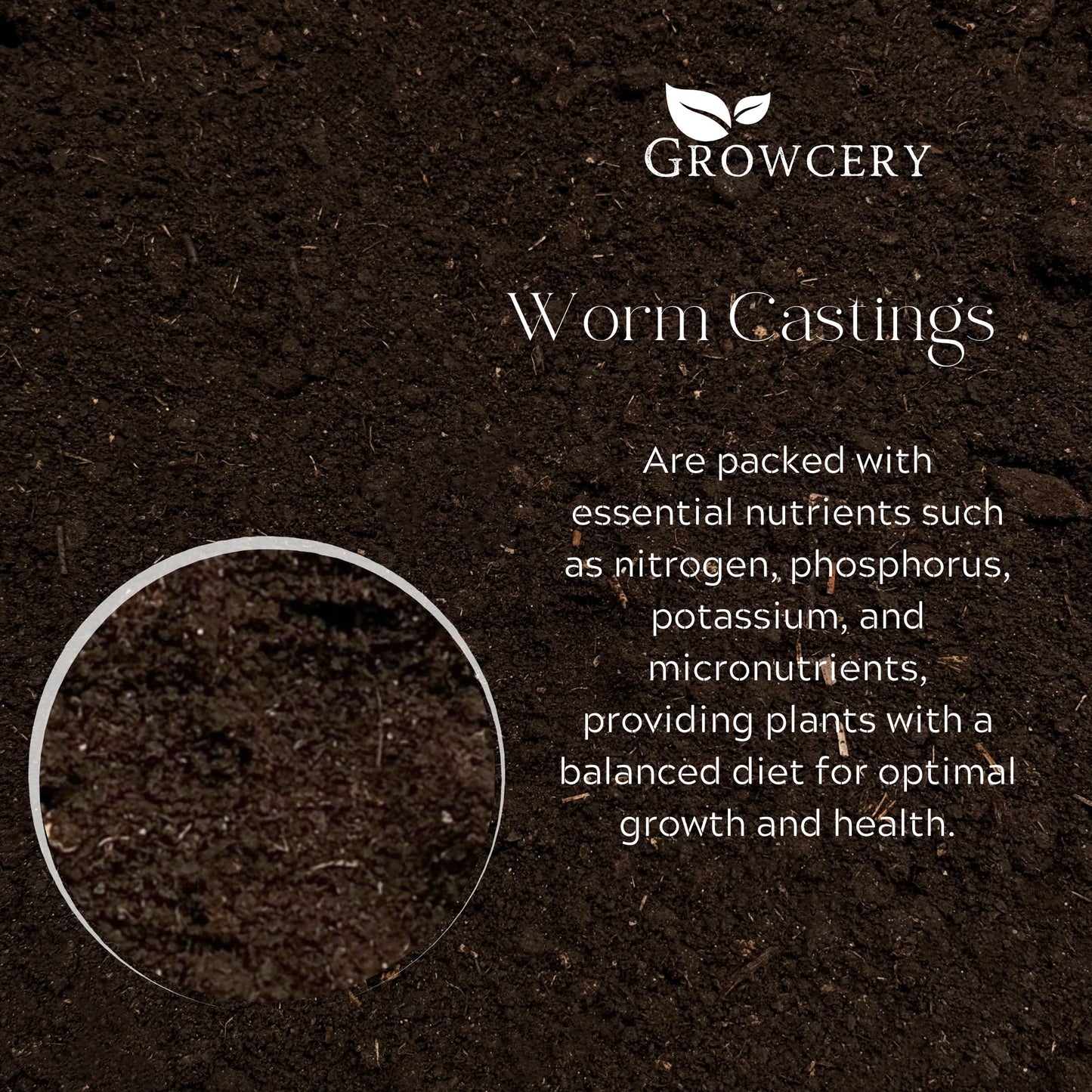 Growcery Worm Castings - Premium Fertiliser for Plants, Superior Soil Improver UK, and Rich Vermicompost for Enhanced Plant Health and Vigour, Fertiliser for plants outdoor and indoor