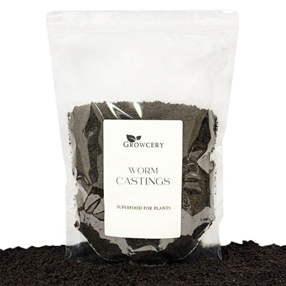 Growcery Worm Castings - Premium Fertiliser for Plants, Superior Soil Improver UK, and Rich Vermicompost for Enhanced Plant Health and Vigour, Fertiliser for plants outdoor and indoor