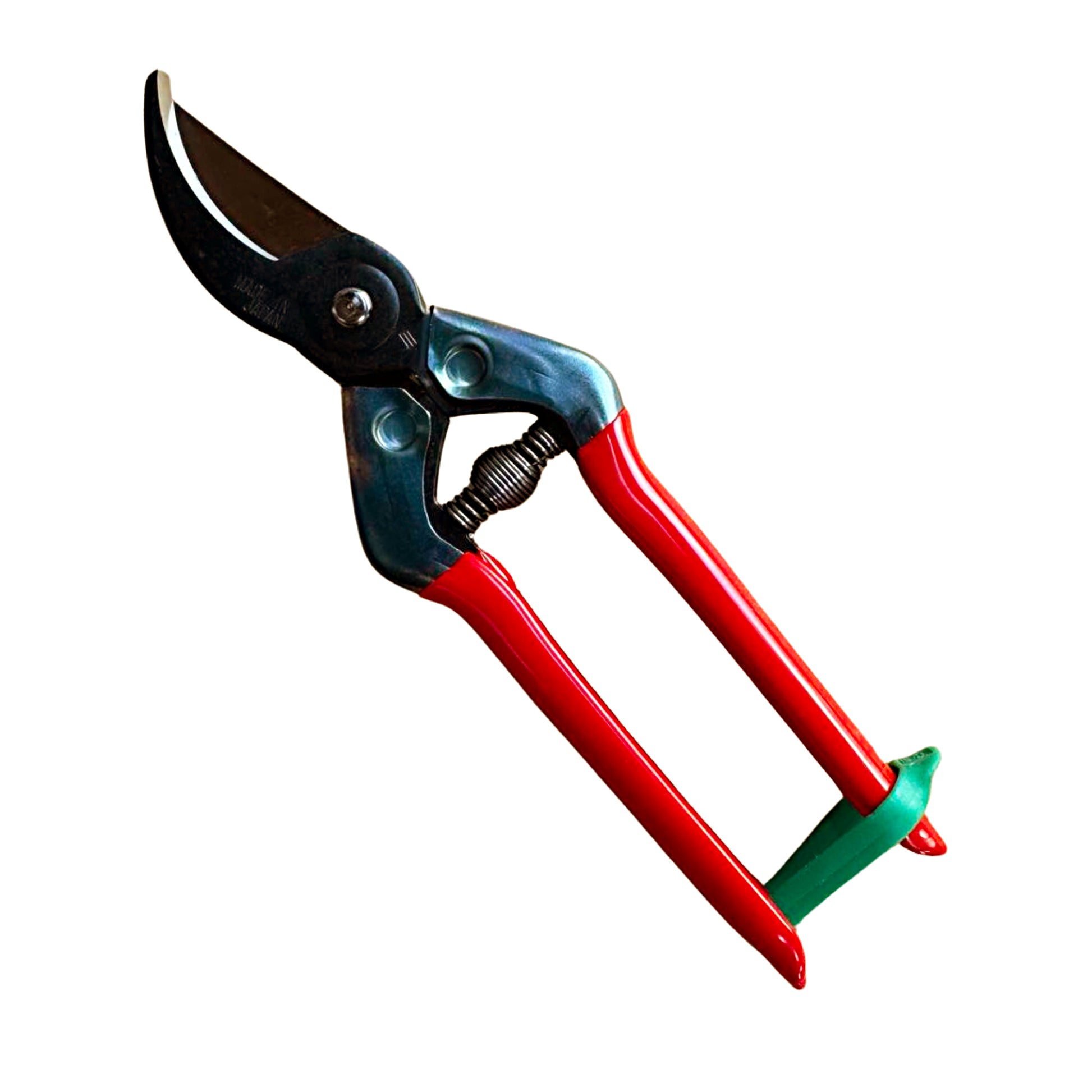 CHIKAMASA PST-8 red-handled pruning shears closed grip on white background