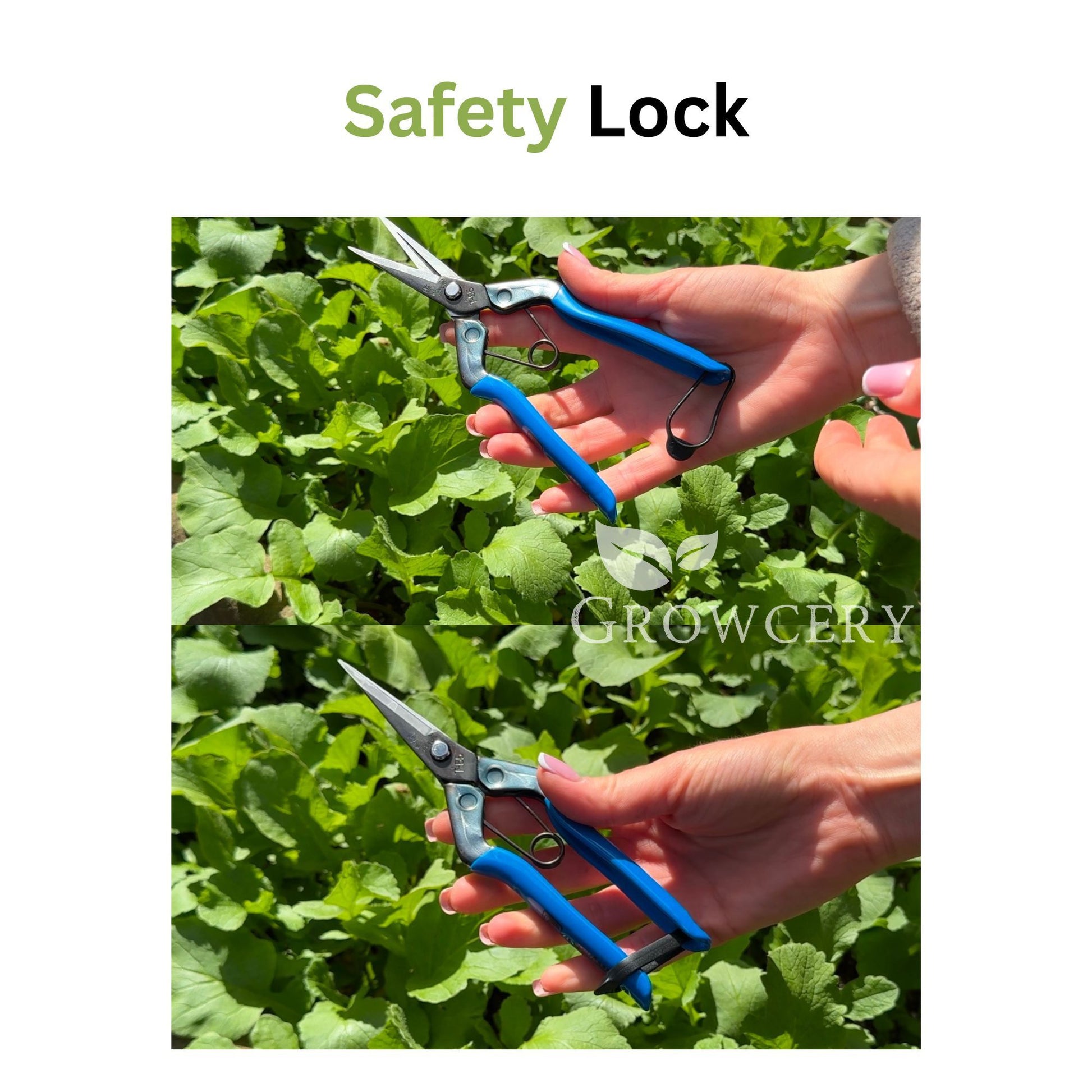 Demonstration of safety lock on Chikamasa T-552 scissors — locked vs. unlocked positions