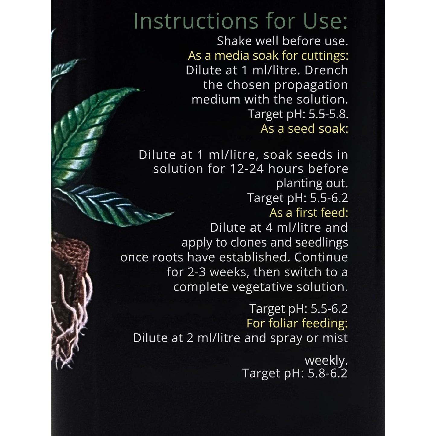 Clonex Pro Start early plant nutrient for seedlings cuttings and young plants