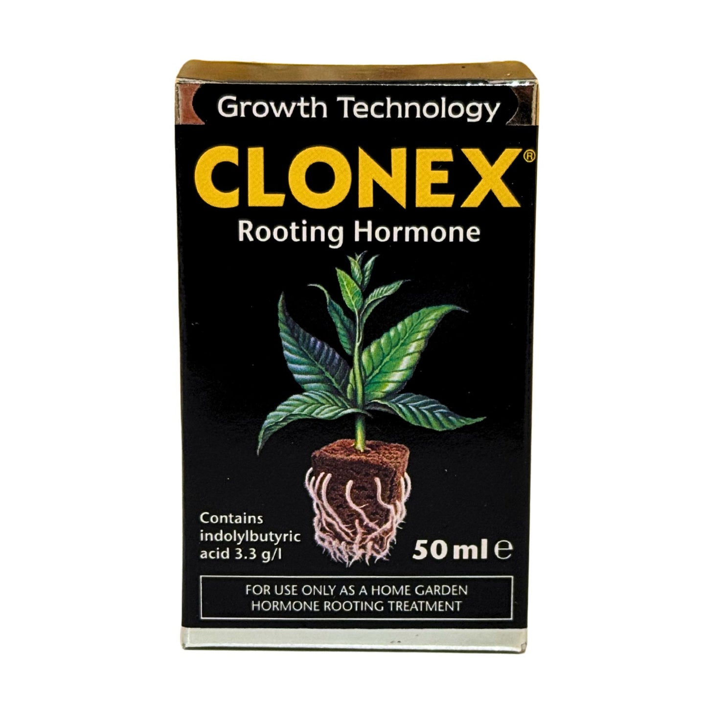 Clonex rooting gel packaging showing rooting hormone for plant cuttings
