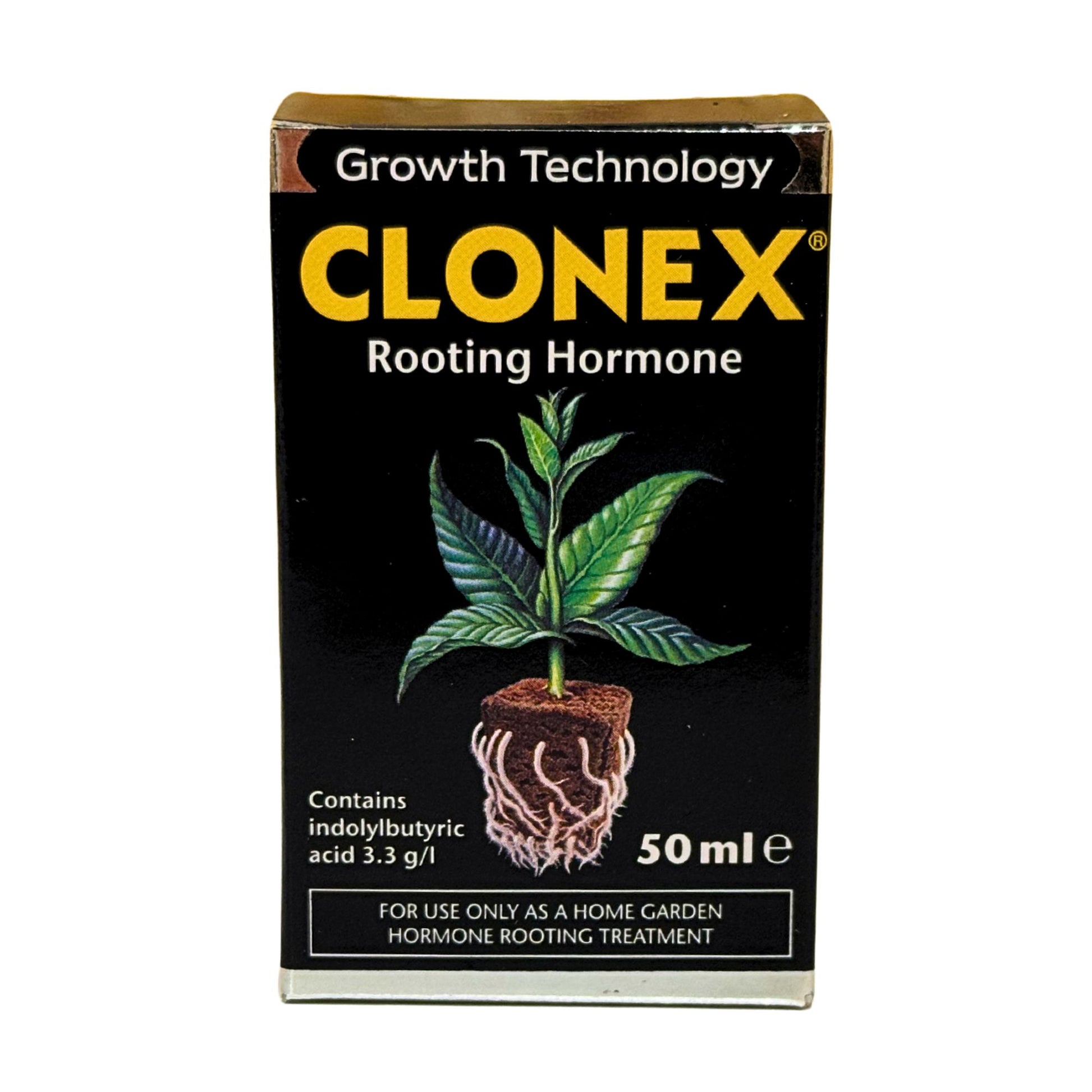 Clonex rooting gel packaging showing rooting hormone for plant cuttings
