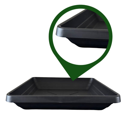 Close-up of corner edge highlighting the saucer's thick and durable build