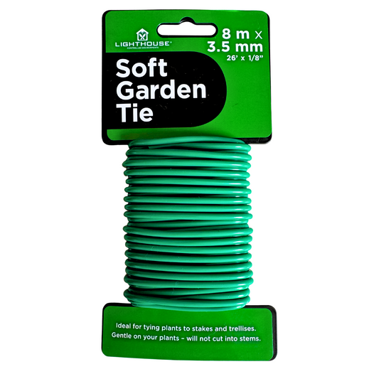 Soft garden tie 8m x 3.5mm for supporting plants on stakes and trellises