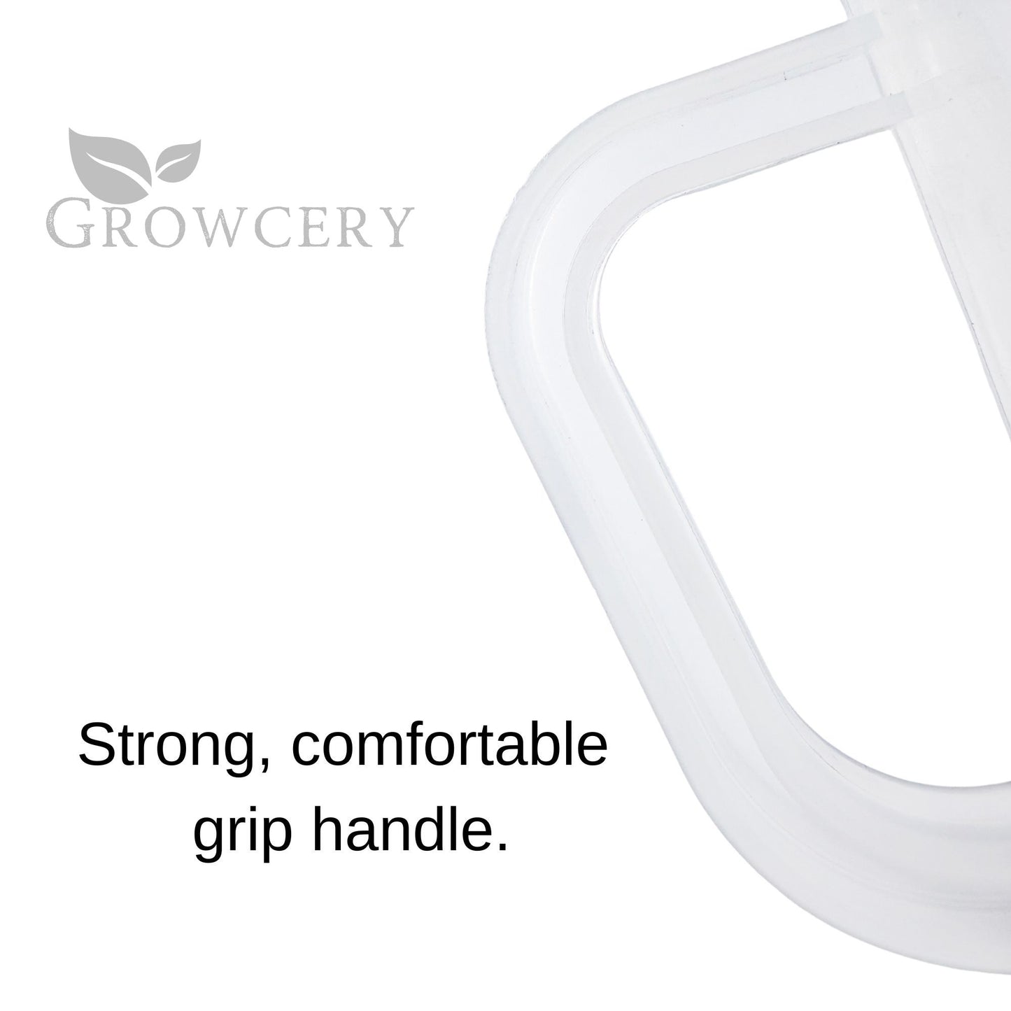 Ergonomic handle of plastic measuring jug – strong and comfortable grip for easy pouring