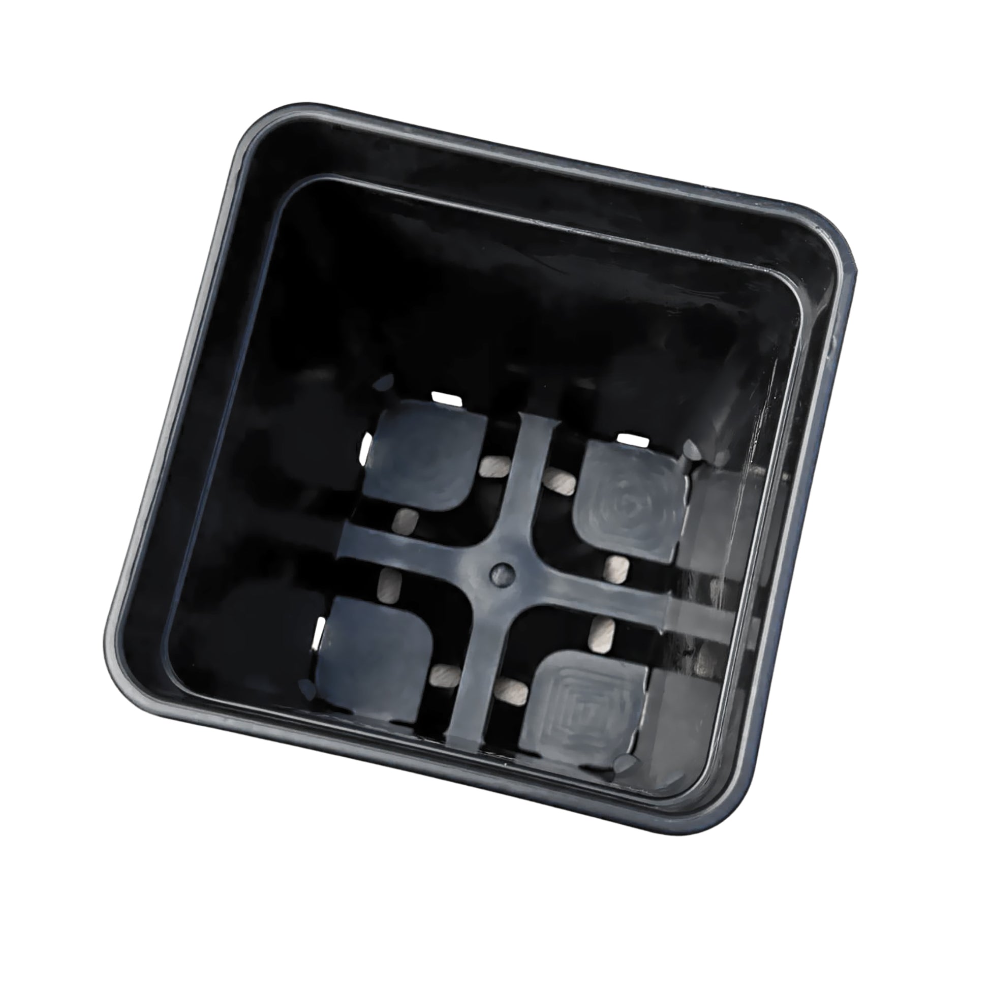 Top view of 25L heavy-duty square pot – internal grid base design for superior drainage and airflow