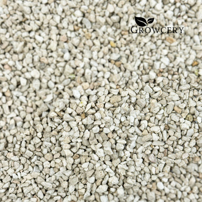 Perlite for plants Perlite for plant pots Loose volcanic pumice granules scattered on white background